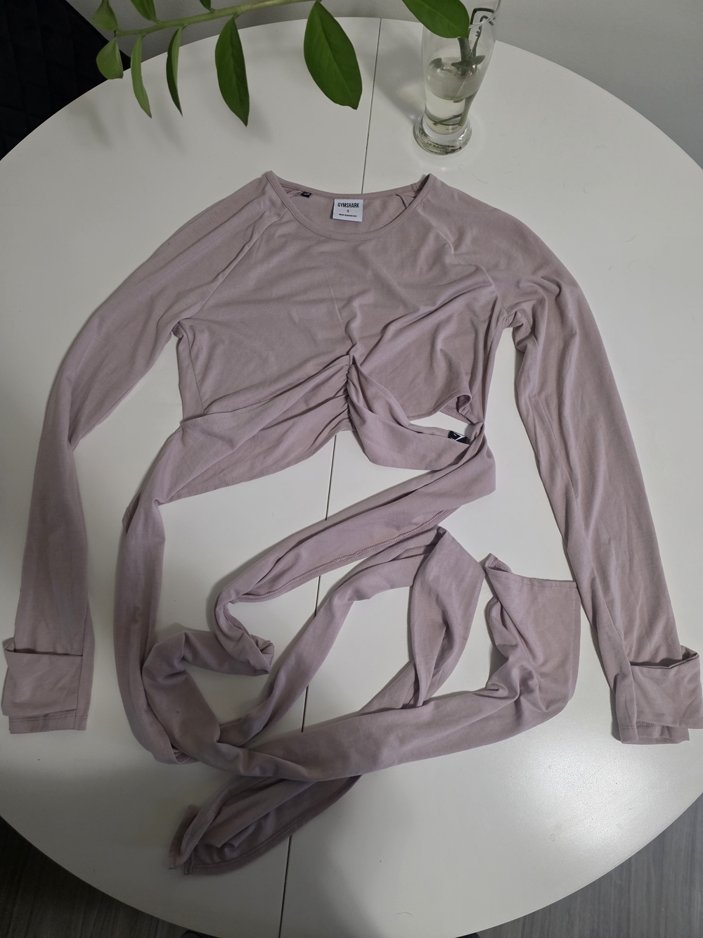 Gymshark Mauve Long Sleeve Twist Crop Top